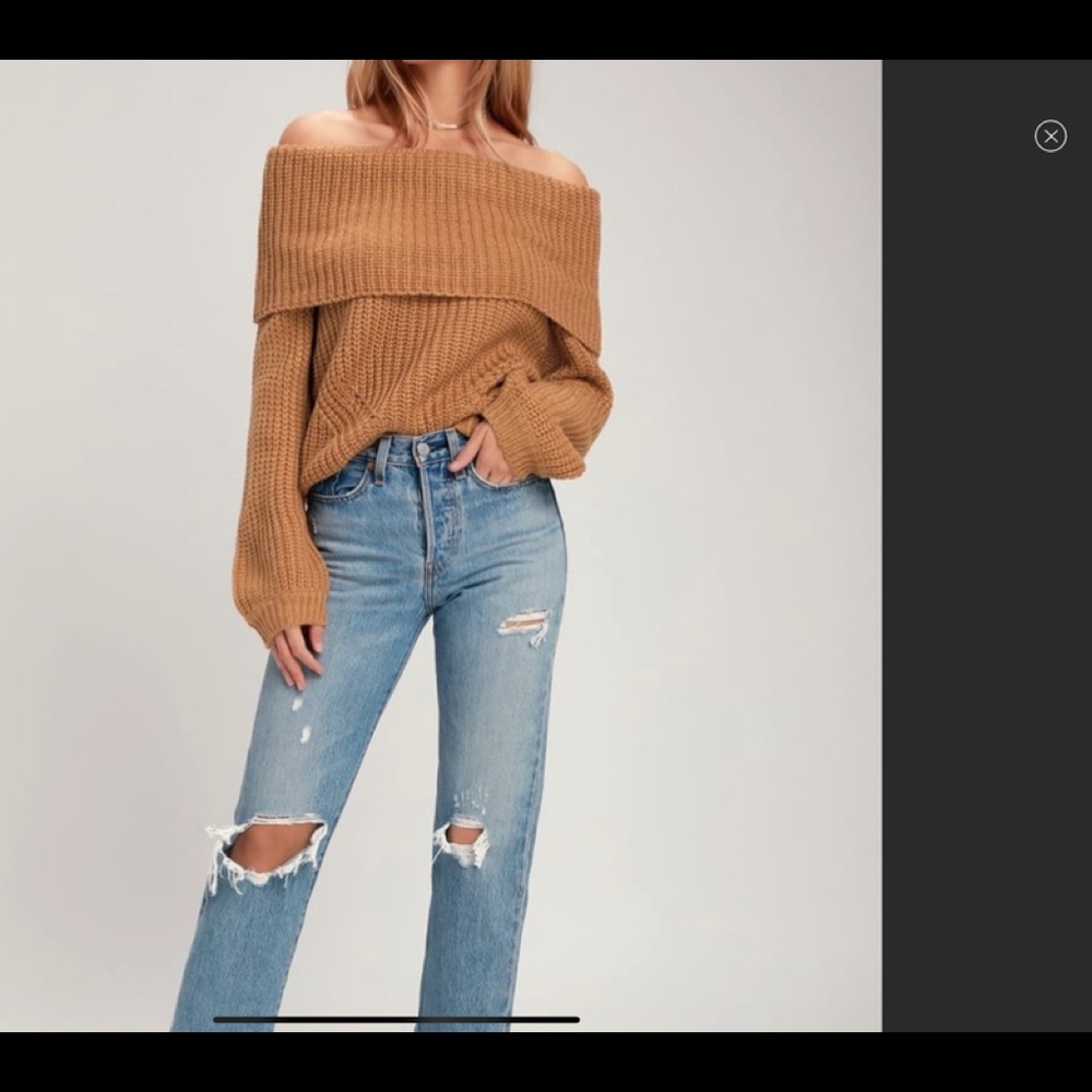 Lulus Off-the-Shoulder Knit Sweater NWT C6